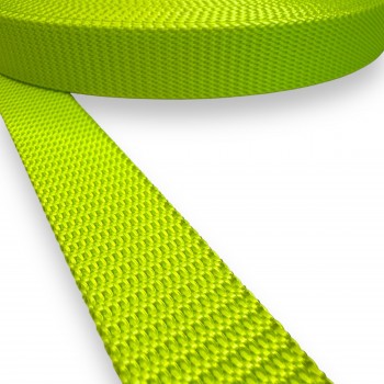 Synthetic belt, narrow fabric, webbing tape Belt Hard Yellow Color 30 mm Thickness 2.5 mm